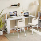Costway Scrivania compatta da 35,5 pollici per PC portatile, stile moderno, con ripiano laterale, bianca/nera/grigia/marrone