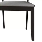 ChaletPosh Set di 2 sedie da pranzo in legno nero con canna e rivestimento grigio chiaro