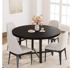 Tavolo da pranzo rotondo da 120 cm, tavolo da cucina rotondo industriale per 4-6 persone, mobili da cucina in legno con gambe in metallo resistente per sala da pranzo piccola