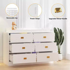 TROPOW Cassettiera per cameretta con Fasciatoio Rimovibile, Cassettiera per Bambini a 6 Cassetti con Kit Anti-Ribaltamento, Piano Impermeabile e Sponde di Sicurezza, Organizer Portaoggetti in MDF Atossico