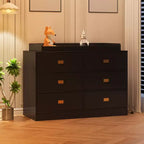 TROPOW Cassettiera per cameretta con Fasciatoio Rimovibile, Cassettiera per Bambini a 6 Cassetti con Kit Anti-Ribaltamento, Piano Impermeabile e Sponde di Sicurezza, Organizer Portaoggetti in MDF Atossico