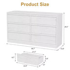 Cassettiera a 6 cassetti CuisinSmart per camera da letto, organizer doppio naturale con maniglie concave, cassettiera moderna, bianca