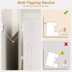 Cassettiera a 6 cassetti CuisinSmart per camera da letto, organizer doppio naturale con maniglie concave, cassettiera moderna, bianca