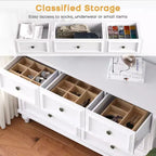 Cassettiera vintage per camera da letto con 7 cassetti, cassettiera vintage in legno per armadio, soggiorno, ingresso, cameretta