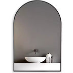 Specchio da parete ad arco per bagno in metallo nero