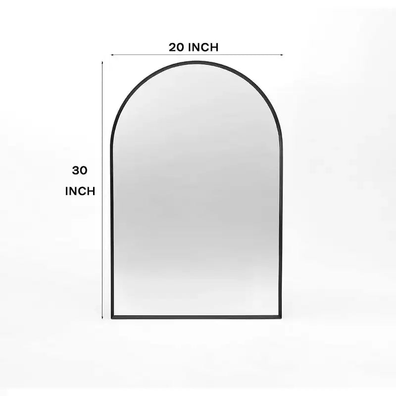 Specchio da parete ad arco per bagno in metallo nero