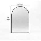 Specchio da parete ad arco per bagno in metallo nero