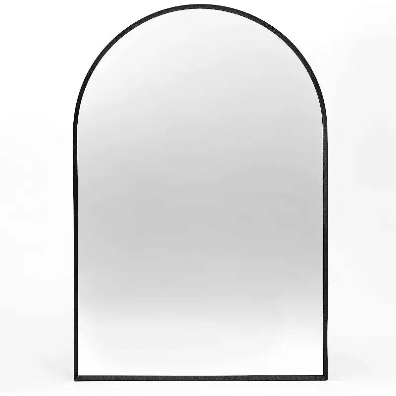 Specchio da parete ad arco per bagno in metallo nero