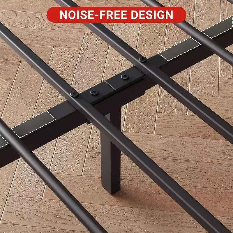 Telaio Letto King Size con Testiera, Nessuna Rete a Molle Necessaria, Piattaforma da 35 cm con Spazio di Archiviazione, Marrone Retrò