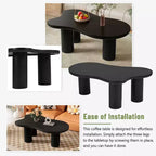 Tavolino da salotto CLIHOME Cloud in stile crema, irregolare, con 3 gambe robuste, elegante tavolino con bordo arrotondato