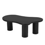 CLIHOME Cloud Coffee Table Cream Style Irregular End Table with 3 Sturdy Legs, Sleek Center Table with Round Edge