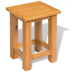 vidaXL End Table Solid Oak Wood 10.6x9.4x14.6