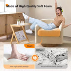Poltrona VINGLI girevole a 360° con base in legno composito e cuscino rimovibile per soggiorno, camera da letto