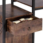 Scrivania per Computer VECELO con Cassetto e Armadietto, Grande Scrivania da Ufficio Tavolo per Computer da Studio Scrivania da Lavoro con Libreria, Marrone