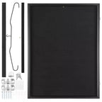 VEVOR Jersey Display Frame Case, 24 x 32 x 1.5 in, Large Lockable Sport Jersey Shadow Box with 98% UV Protection PC Glass and Hangers, Black