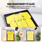 Vetrina espositiva per maglie VEVOR, 61 x 81,3 x 3,8 cm, grande teca sportiva con serratura e 98% di protezione UV in vetro PC e appendini, nera