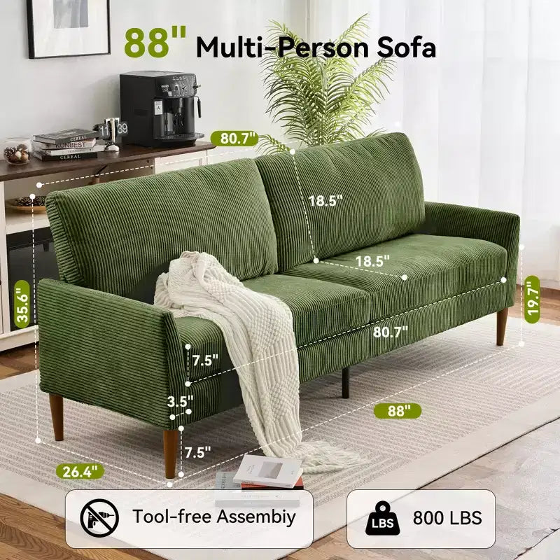 Dyonery 88 Divanetto a Due Posti, Comodi Divani per Soggiorno, Moderno Divanetto Oversize, Grandi Divani per Camera da Letto e Ufficio