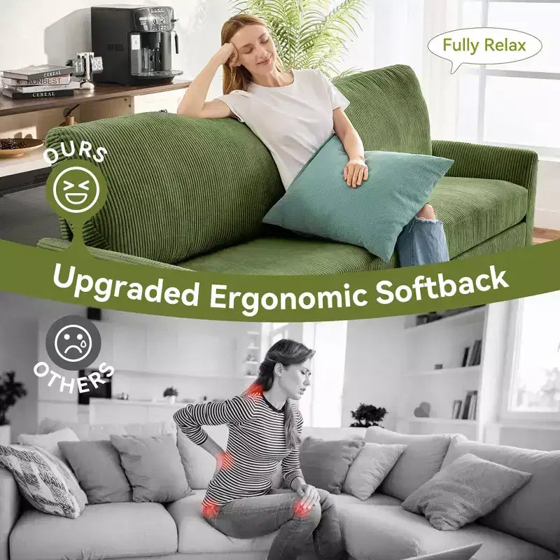 Dyonery 88 Divanetto a Due Posti, Comodi Divani per Soggiorno, Moderno Divanetto Oversize, Grandi Divani per Camera da Letto e Ufficio