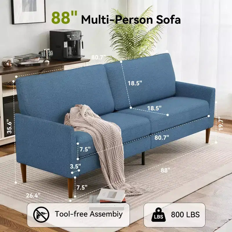 Dyonery 88 Divanetto a Due Posti, Comodi Divani per Soggiorno, Moderno Divanetto Oversize, Grandi Divani per Camera da Letto e Ufficio