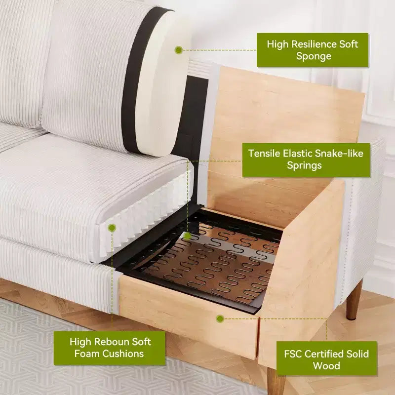 Dyonery 88 Divanetto a Due Posti, Comodi Divani per Soggiorno, Moderno Divanetto Oversize, Grandi Divani per Camera da Letto e Ufficio