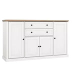 TROPOW 58 Mobile Credenza Buffet con Contenitore con 4 Ante e 2 Cassetti, Armadio in Legno Stile Rustico Mobile Dispensa da Cucina Mobile Contenitore per Bar Caffetteria