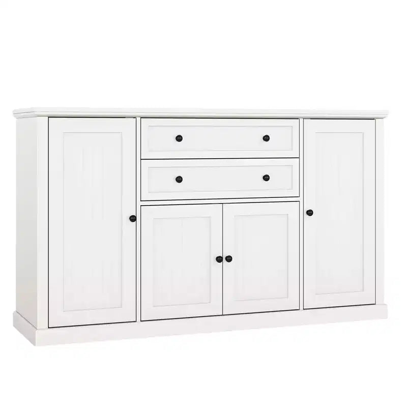 TROPOW 58 Mobile Credenza Buffet con Contenitore con 4 Ante e 2 Cassetti, Armadio in Legno Stile Rustico Mobile Dispensa da Cucina Mobile Contenitore per Bar Caffetteria