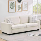 83 Modern Sofa, Corduroy 3 Seater Deep Seat Couch with Wide Armrest, Removable Washable Cushion Cover, Comfy Sofa