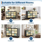 Cassettiera a 6 cassetti per camera da letto, Comò in legno, Cassettiera con motivo floreale retrò, Cassettiere da fattoria per camera da letto, soggiorno, corridoio, ingresso