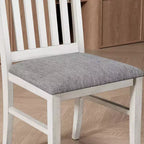 Set da pranzo rotondo allungabile VECELO, tavolo in legno di caucciù con 4/6 sedie da pranzo imbottite senza braccioli per cucina, grigio