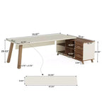 MAYEERTY Scrivania a L Industriale 71L x 55W, in Truciolare di Grado E0, Superficie Antigraffio