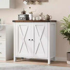 Madia Credenza, Mobile Contenitore Piccolo con Ripiani Regolabili e 2 Ante, Armadietto Console d'Appoggio per Soggiorno