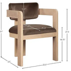 Meridian Furniture, Sedia da Pranzo Sacha in Velluto, Set da 2