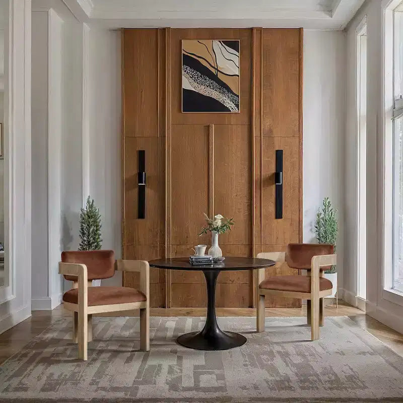 Meridian Furniture, Sedia da Pranzo Sacha in Velluto, Set da 2