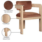 Meridian Furniture, Sedia da Pranzo Sacha in Velluto, Set da 2