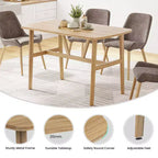 PexFix 47 Tavolo da pranzo per 4-6 persone, tavolo da cucina in legno, tavolo da pranzo moderno con robusta struttura in legno per sala da pranzo, cucina, color legno naturale