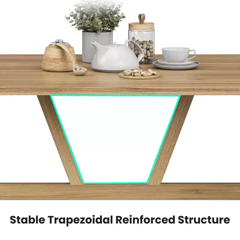 PexFix 47 Tavolo da pranzo per 4-6 persone, tavolo da cucina in legno, tavolo da pranzo moderno con robusta struttura in legno per sala da pranzo, cucina, color legno naturale
