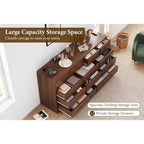Comò a 12 cassetti, comò nero grande a 6 cassetti per camera da letto, comò e cassettiere in legno per camera da letto, soggiorno