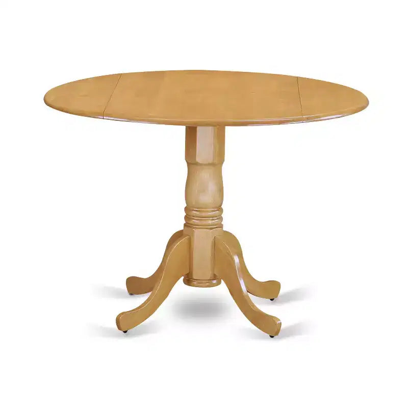 Set da pranzo rotondo HomeStock Dropleaf con 4 sedie, finitura rovere
