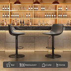 PexFix 2 Sgabelli da bar regolabili girevoli di metà secolo Sgabelli da bar con schienale Sgabelli da bar altezza bancone in pelle PU Grigio chiaro