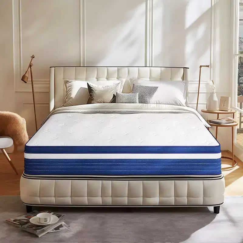 Swedrea Hybrid Mattress Breathable Medium Cooling Memory Foam Bed-in-a-Box White