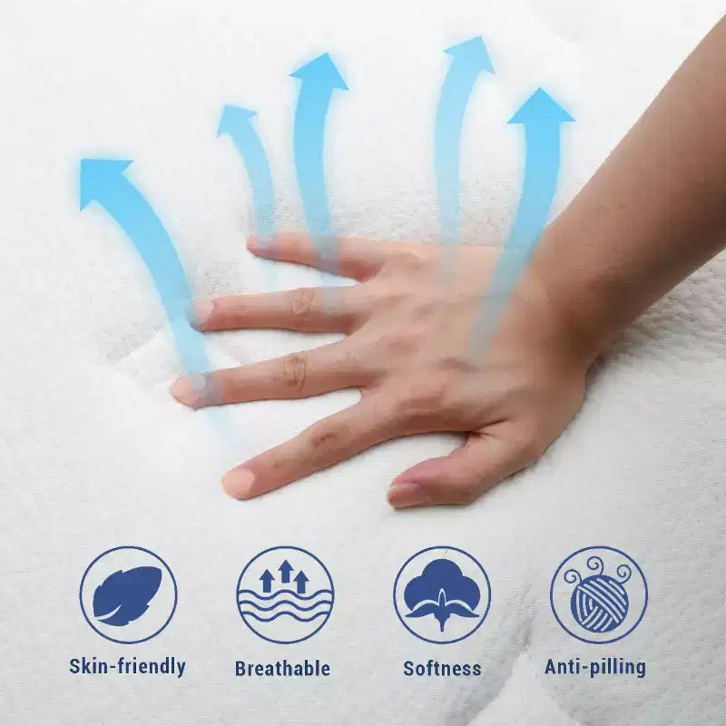 Swedrea Materasso Ibrido Traspirante in Memory Foam Rinfrescante a Media Rigidità, Consegnato in Scatola, Bianco