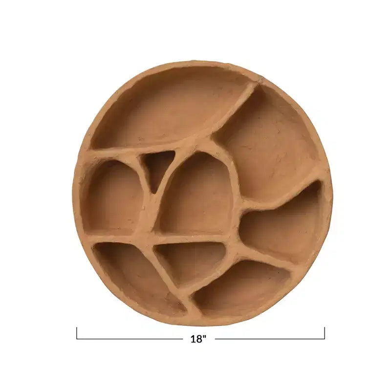 Mensole a muro in cartapesta rotonde Storied Home con sezioni multiple, senape