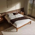 Merax Solid Bamboo Platform Bed Frame with Wooden Slats & Metal Support