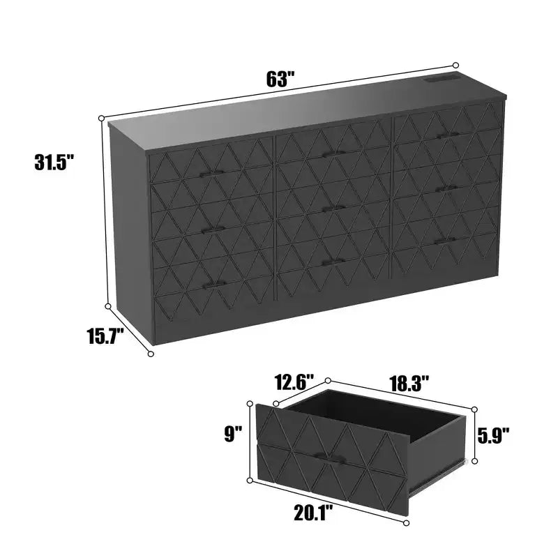 63 Cassettiera per camera da letto con 9 cassetti, comò moderno grande per armadio, organizer portaoggetti