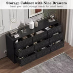 63 Cassettiera per camera da letto con 9 cassetti, comò moderno grande per armadio, organizer portaoggetti
