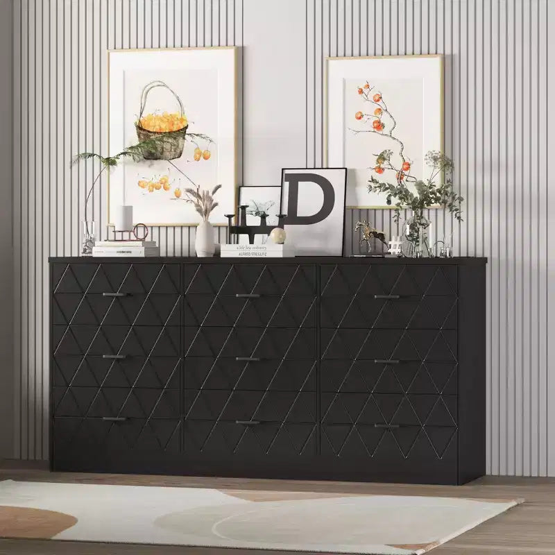 63 Dresser for Bedroom with 9 Drawers , Large Modern Chest of Drawers for Closet, Storage Organizer