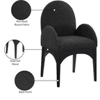 Meridian Furniture, Sedia da pranzo Waldorf in tessuto Bouclé
