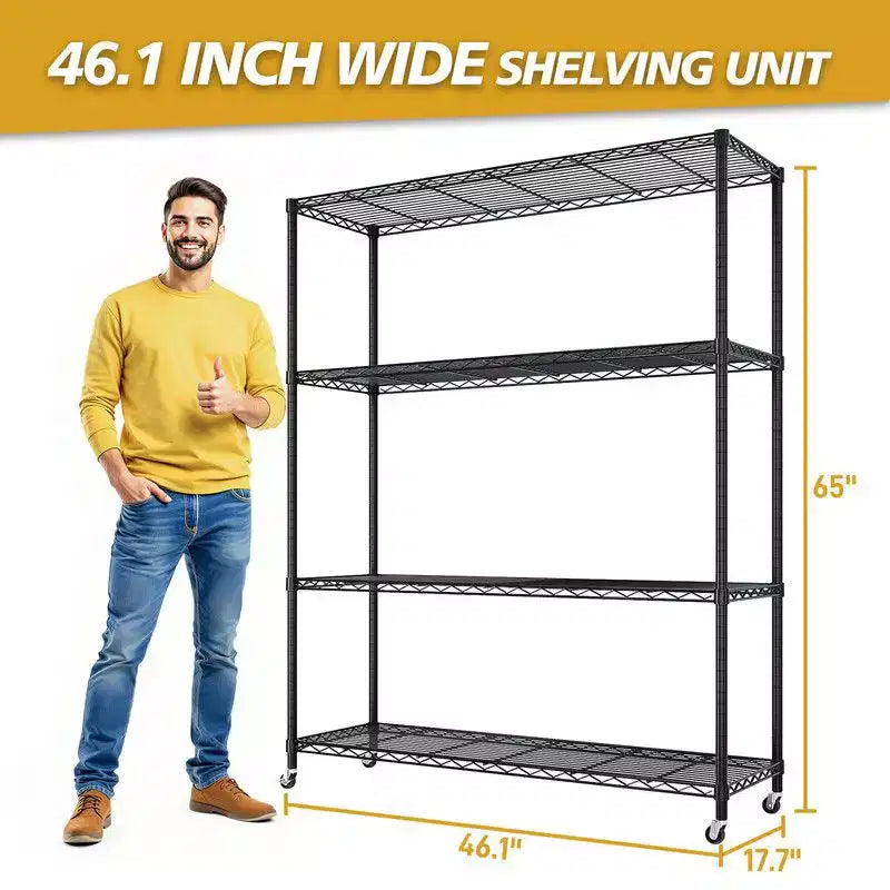Scaffalatura in filo metallico regolabile resistente con ruote 1200 libbre NSF