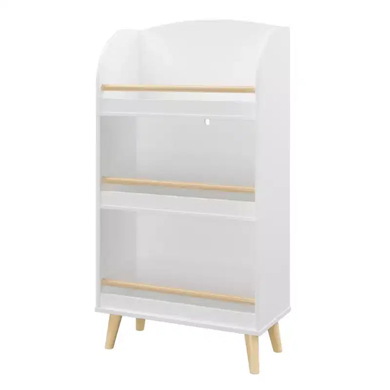 Libreria per bambini, Scaffale a 3 ripiani, Organizer per libri, Organizer per mobiletto porta giocattoli, Bianco