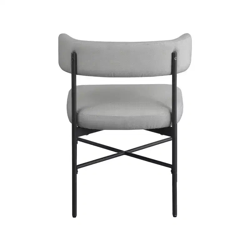 Meridian Furniture, Sedia da pranzo Rivage in tessuto testurizzato di lino resistente, set da 2